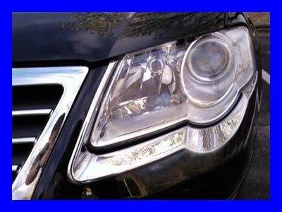 2 ENTOURAGES DE PHARES FEUX AVANT CHROME AUDI A6 C6 (2004-2008) NEUF - Photo 1/3