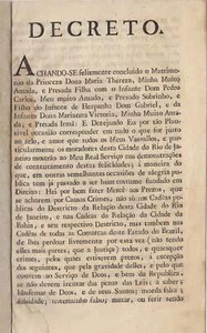 Brazil: [Decreto] Achando-se felizmente concluido o matrimonio da princeza, 1810 - Picture 1 of 1