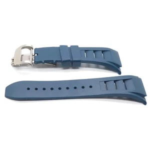 Apple Watch Navy Blue Rubber Silver Buckle Strap - Bild 1 von 5