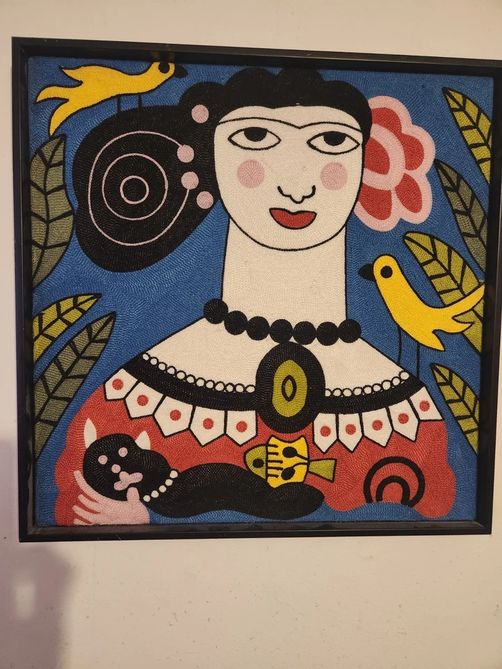 Arte de pared Frida hermoso estado decoración del hogar tejido a mano. Decoración de pared. Foto 1 de 1