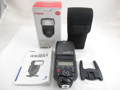 Canon Speedlite 430EX II Shoe Mount Flash w/ Case Instruction Manual Box #55472 - Image 1 of 4