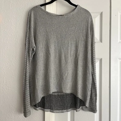 Suéter GENERATION LOVE M/L Malla Metálica Tejido Abierto Pullover Top Gris EE. UU. Foto 1 de 4