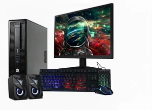 BASIC GAMING COMPUTER 27" AMD QUAD CORE GPU 2GB R7 16GB 240SSD WINDOWS 11 RGB - Picture 1 of 10
