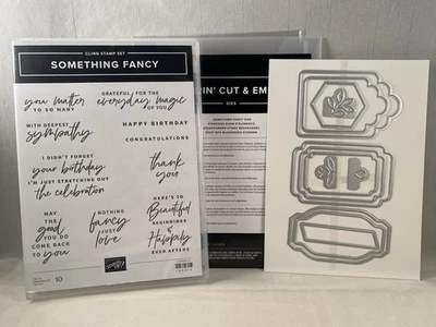 Conjunto de selos e moldes SOMETHING FANCY Stampin Up Sympathy aniversário obrigado 2508 - Imagem 1 de 4