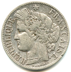 2 francs argent Cérès 1888 A n°7041 - Foto 1 di 2