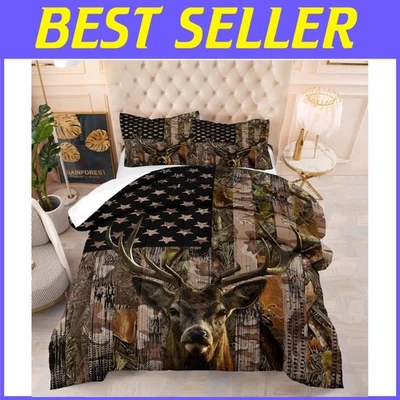 Juego de cama Wildlife Forest - Edredón y funda de almohada tamaño doble Foto 1 de 4