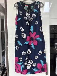 Monsoon Blue Floral Print Summer Dress Size 10 - Picture 1 of 4