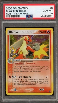 Pokemon Blaziken EX Ruby & Sapphire Holo Rare #3 PSA 10 Gem Mint - Image 1 of 2