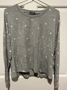 Splendid Gray stars viscose elastane Medium Women’s Top EUC - Picture 1 of 7