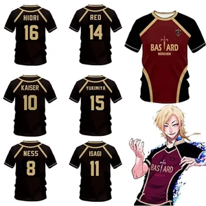 Blue Lock Anime Jersey Futsal Replica Bastard Munich 3D Sports T-Shirt - Picture 1 of 8