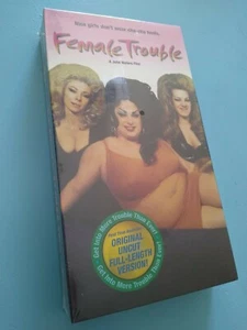 RARE FEMALE TROUBLE VHS SEALED UNCUT UNRATED Full Length JOHN WATERS NC-17 VHTF - Picture 1 of 6