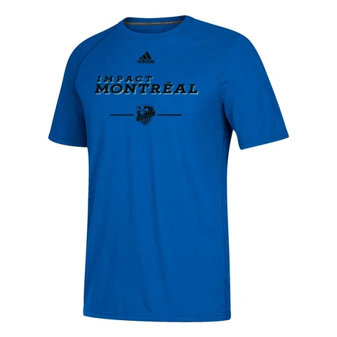 Montreal Impact MLS Adidas Men's Bright Blue "Lined Up" Climalite T-Shirt Cover