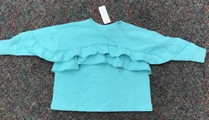Camicia Gymboree bambina verde con volant manica lunga nuova con etichetta vendita al dettaglio $34,50 - Foto 1 di 3