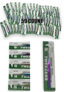 Tweezers 5 Styles LOT 59 Precision Eyelash Jewelry Professional Angle Straight - Picture 1 of 22