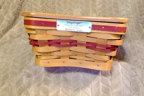 Longaberger 2001 Hostess Collection Red Shining Star Basket Combo Set Cover