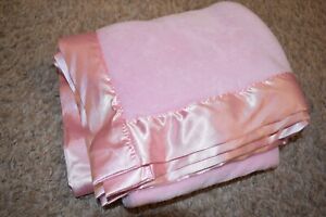 K5 30x40 Walgreens Pink Plush Satin Crib Baby Blanket