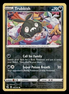 Trubbish SWSH08: Fusion Strike #168/264 Common Reverse Holo Pokemon LP - Imagen 1 de 2