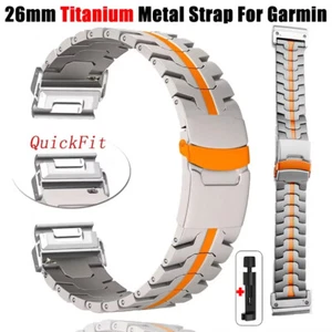 26MM Tytanowy metalowy pasek do Garmin Fenix 8 7X 6X Pro 3 HR Quick Fit Opaska na nadgarstek - Zdjęcie 1 z 16