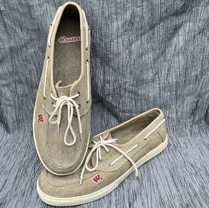 Cruzerz Wisconsin Badgers men's casual slip on dock sider boat shoes US Size 12 - Picture 1 of 9