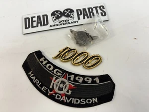 Harley 1000 1991 oro Hog Club Camel Sturgis 1999 parche emblema pin - Imagen 1 de 3