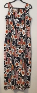 Hawaiian Print Shift Dress Hibiscus Surfboard Pattern Size Petite 100% Cotton - Picture 1 of 11
