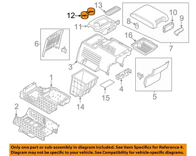 Consola trasera Ford OEM 09-19 Explorer portavasos 8A8Z7413562AC Foto 1 de 2