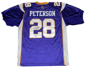 ADRIAN PETERSON SIGNED MINNESOTA VIKINGS #28 AUTHENTIC REEBOK JERSEY FANATICS - Picture 1 of 2