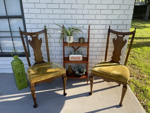 Set of 2 Vintage MCM Temple Stuart Maple Dining Chairs 1950's Side Chairs Cover