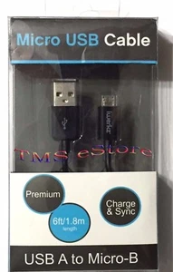 iwerkz 44626 6ft 1.8m Smartphone Micro USB Cable/Cord - USB Charge Charging/Sync - Picture 1 of 6