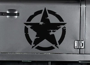 2 x 10cm Army Military Star Jeep Door Caravan Hood Bonnet Helmet Decals Sticker - Picture 1 of 5