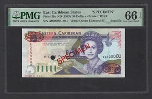 East Caribbean States 50 Dollars ND (1993) P29s "Specimen" UNC Grade 66 - Picture 1 of 2
