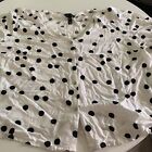 Womens New look  White Boxy Blouse With Black Spots Size 18