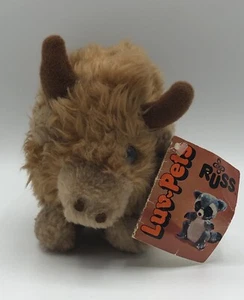 Russ Luv Pets Cody Bison Buffalo 6” W/ Tags Caramel Brown Soft Toy Vintage 1979 - Picture 1 of 8
