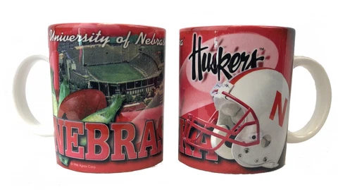2 PACK NEBRASKA CORNHUSKERS 11 OZ CERAMIC SUBLIMATED COFFEE MUG FREE SHIPPING Cover
