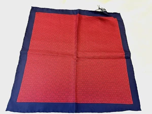 NEW! TM Lewin navy blue and burgundy silk semi-plain pattern pocket square - Picture 1 of 7