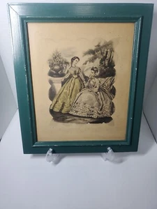 Vintage Large La Mode Illustree Leroy Imp Paris Hand Colored Print - Picture 1 of 6