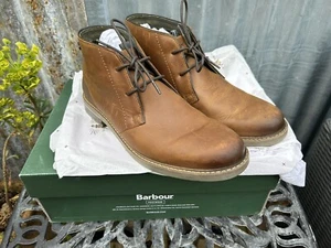 BARBOUR REDHEAD TAN LEATHER BOOTS - UK SIZE 10 - BOXED - Picture 1 of 13