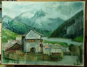 ALDO BERGAMINI OLIO SU TELA AURUNZO FIRMATO DIPINTO 70X90 CM VENEZIA - Foto 1 di 9