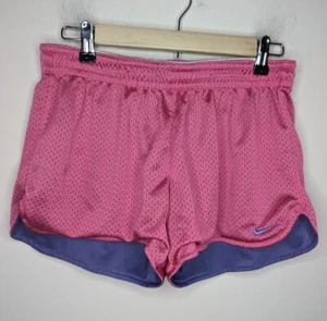 Vintage Nike Mesh Pink Women's Polyester Shorts (M8-10) No Pockets  - Picture 1 of 5