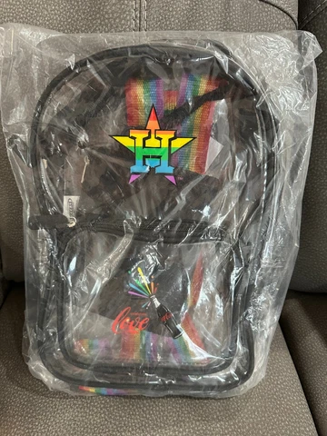 HOUSTON ASTROS CLEAR MINI RAINBOW PRIDE BACKPACK SGA 06/20/2023 (LIMITED 10,000) Cover