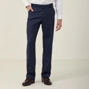 Austin Reed Navy Sharkskin Flat Front Pant 38L TD132 SS 02 - Picture 1 of 6