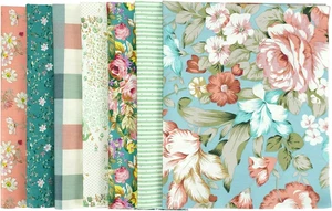 7-teiliges Blumendruck Quilten Stoffpaket, 100 % Baumwolle Fat Quarters, 22 Zoll x 22 Zoll - Bild 1 von 12