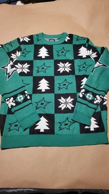 NHL Authentic Official Dallas Stars Hockey Christmas Sweater Green/Black Size XL - Image 1 of 4