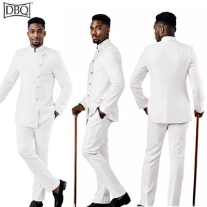 Men's Business Suit Slim Fit Single Breasted Blazer Jacket Pants Set Solid Suit - Picture 1 of 22