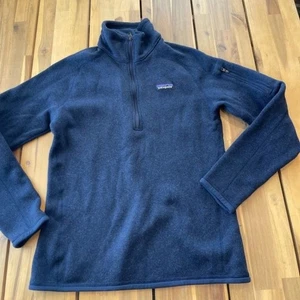 Suéter Patagonia Para Mujer Azul Cuarto de Cremallera Mejor Forrado de Vellón Pullover Talla Med - Imagen 1 de 5