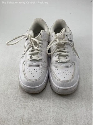 Nike Mujer Air Force 1 Cuero Blanco Con Cordones Parte Superior Baja Tenis Zapatos Talla 8 Foto 1 de 4