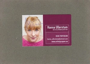 Hanna Ullerstam - sueca. Actriz de cine, ¡autógrafo original! - Imagen 1 de 1