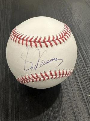 Mets de béisbol oficiales autografiados por Sid Fernández de Grandes Ligas (OML) Foto 1 de 2