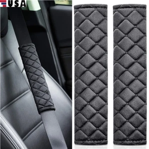 2Pcs Car Track Auto Safety Seat Belt Shoulder Strap Pads Cover Cushion Harness - Picture 1 of 13