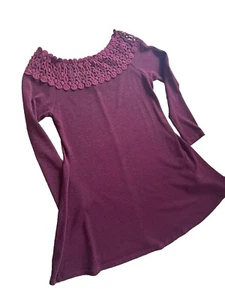AX Paris women’s size 12 burgundy red off the shoulder long sleeve dress - Picture 1 of 11